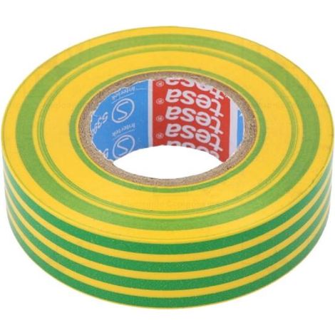 Ruban electro-isolant jaune-vert - 20m