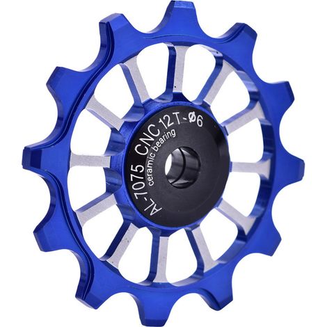 Poulie de dérailleur vélo en alliage aluminium, roulement céramique haute performance, couleur bleu (1/4)
