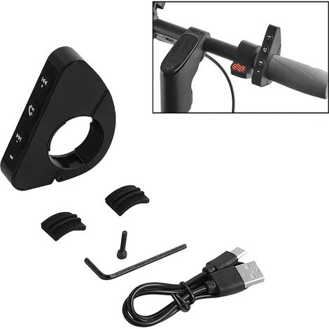 Télécommande sans fil Bluetooth pour casque de moto, étanche, avec boutons intégrés au guidon, idéale pour une utilisation en extérieur. (1/5)