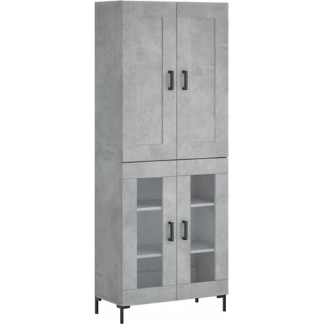 Credenza Grigio Cemento 69,5x34x180 cm in Legno Multistrato vidaXL (1/5)