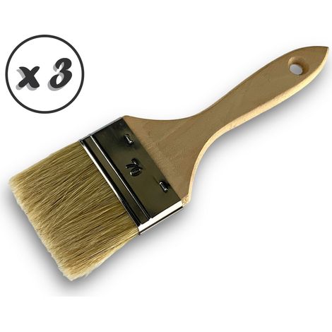 Pinceau queue de morue Largeur 70 mm Différentes épaisseurs Tous travaux peinture, laques, vernis - Quantité x 3 - Double épaisseur - 70 mm