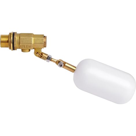 Válvula de flotador de latón de 1/2 pulgada con brazo ajustable, para estanques, piscinas y acuarios. (1/5)