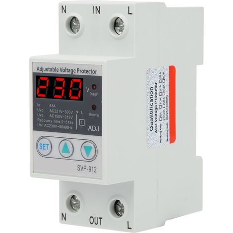 Voltmètre à relais de protection contre les surtensions et les sous-tensions 230 V, à récupération réglable, SVP-91263A (1/5)