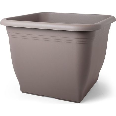 GEDA Pflanztopf Quadrat Taupe 58 x 58 cm - Kunststoff