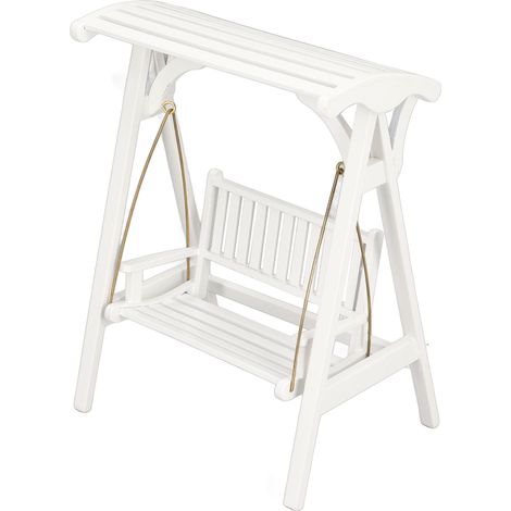 Balancelle miniature moderne 1:12 pour maison de poupée, mobilier de jardin miniature design, chaise suspendue décorative. (1/5)
