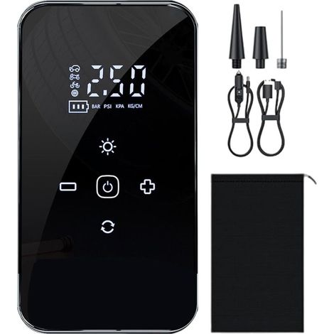 Wiederaufladbare, kabellose Luftpumpe – 20-V-Elektrokompressor mit Touchscreen und LCD-Display, ideal für Autos, Motorräder, Wohnmobile und ATVs
