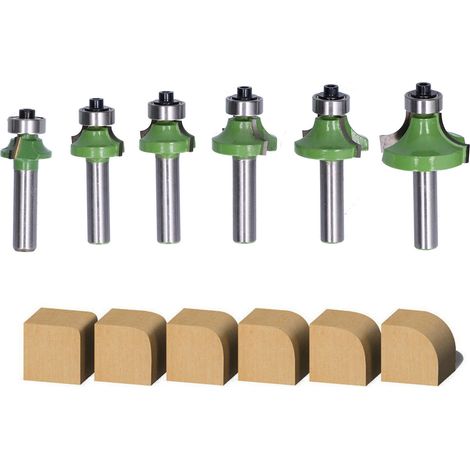 Set mit 6 Holzfräsern mit abgerundeten Ecken (1/5)