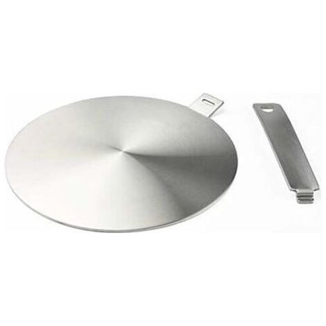 Adaptateur à induction, disque convertisseur pour plaque de cuisson à induction, plaque de diffusion de chaleur avec poignée et base séparables 20 cm (1/4)