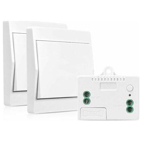 Interruptor inalámbrico autoalimentado, sin batería, con transmisor y receptor RF, interruptor de seguridad, control remoto de pared de 200 m, 433 MHz, paquete de 2..dyk.Trywise (1/4)