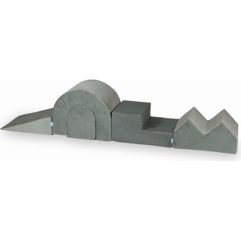Spielplatz aus samtgrauem Schaumstoff, 5-teilig