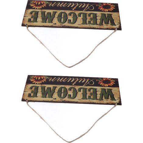 Lot de 2 panneaux décoratifs muraux en bois avec tournesol pour Halloween, à suspendre, pour la décoration intérieure et extérieure. (1/5)