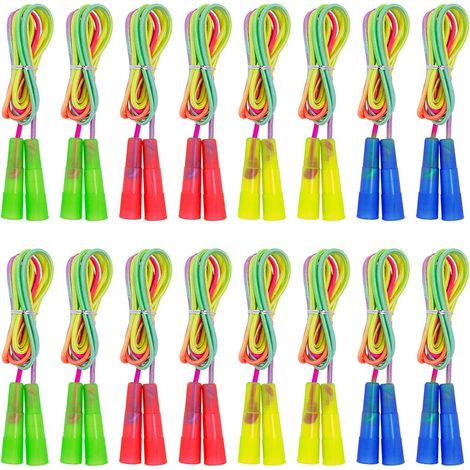 Set of 16 Adjustable Fitness Jump Ropes, 2.2 m, Nylon Multi-Coloured (1/5)