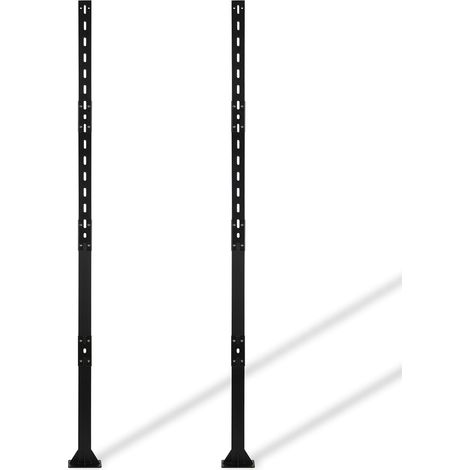 Ensemble de support pour panneau de signalisation en 2 pièces : support pour panneau et tuteur de jardin - Installation polyvalente à l'intérieur et à l'extérieur (noir, 1,8 m x 0,6 m) (1/5)