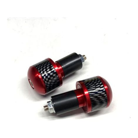 Sollbry Bouchons d'Extrémité de Guidon pour Moto, 1 Paire Embouts de Guidon de Moto de Vélo Universel en Alliage D'aluminium pour Diamètre Intérieur de Guidon de 1,3cm,Rouge