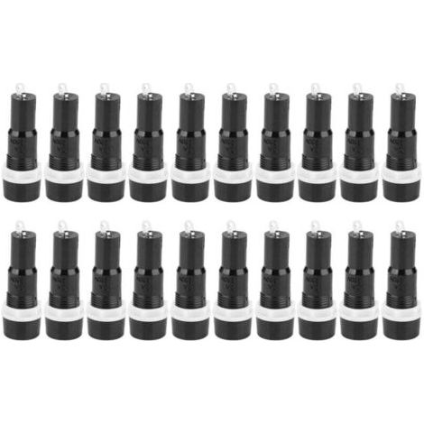 20 Pièces Porte-fusible, MF-527 5x20mm Boîtier De Fusible Bornes à Souder En Plastique Métal Noir Boîtier De Protection De Fusible Stable 250V 10a Porte-fusible (1/3)