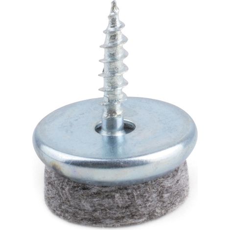 Pata de mueble deslizante con tornillo para madera y fieltro, 18 mm de diámetro, color gris SANS MARQUE