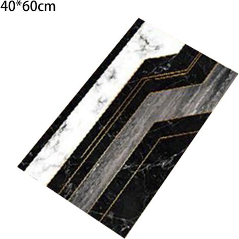 Tappeto da bagno antiscivolo tappeto da bagno assorbente - tappeto da bagno asciugatura rapida Casa (marmo nero e bianco, 4060) (1/5)