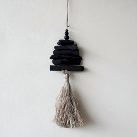 Pompon en bois flotté à suspendre 42 cm- Vendu par 1