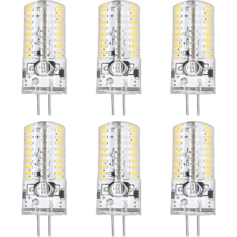 6 Ampoules LED G4 à base bi-pin, 5W, forme maïs, éclairage paysager et domestique, blanc chaud 2700-3000K (1/5)