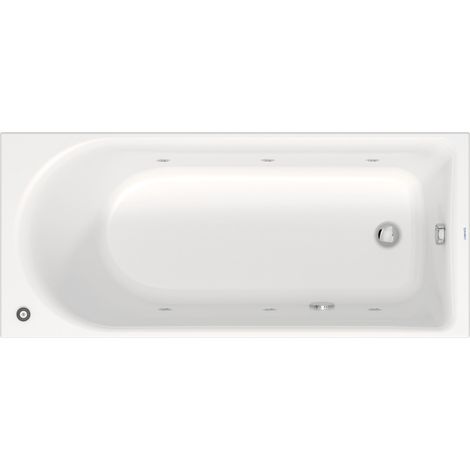 Bañera de hidromasaje Duravit D-Neo, empotrada, 1 respaldo