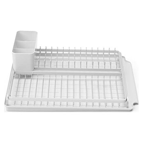 Brabantia Sink Side Scolapiatti con Scivolo, Alluminio, Light Grey, 49.2 x 38.6 x 14.2 cm (1/5)
