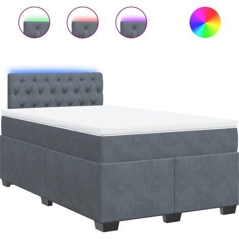 Maison Exclusive - Cama box spring con colchón terciopelo gris os (1/5)