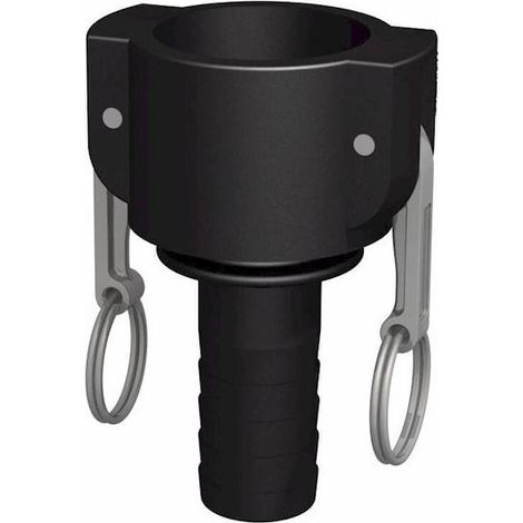 Raccord camlock femelle - male cannelé droit en polypropylène Ø A: 1''1/4 x Ø B: 32mm