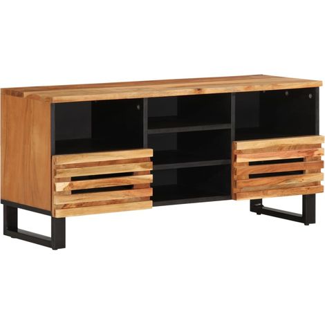 Mobile Porta TV 100x34x46 cm in Legno Massello di Acacia vidaXL