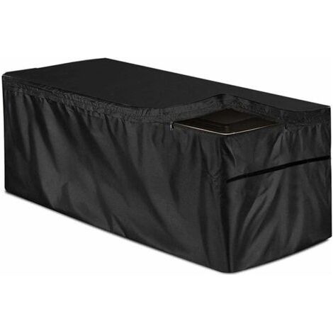 Housse de protection imperméable pour coffre de rangement extérieur 130x60x71 cm – Oxford argent 210D – Stable et facile d'accès (1/5)