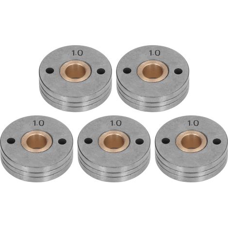 5PCS Galet de guidage en acier à roulement double entraînement pour fil de soudure, rainure 0,8-1,0mm (1/5)