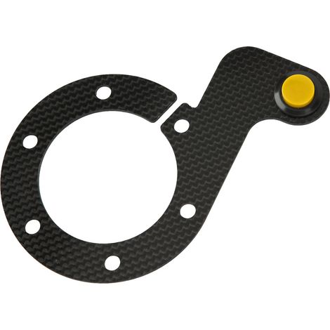 Volant de course bouton klaxon 6 trous fibre de carbone tactile réactif remplacement pour MOMO jaune (1/5)