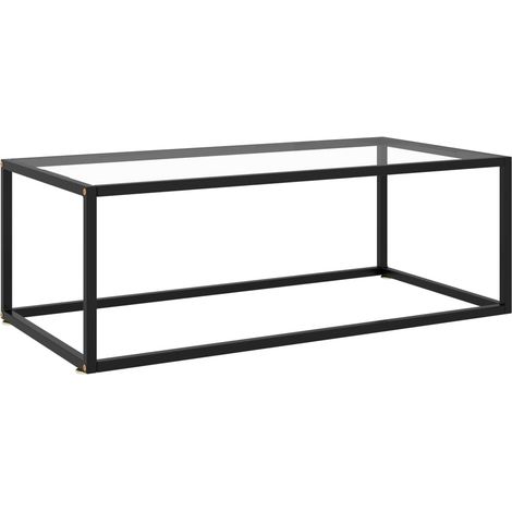 Table basse Noir avec verre trempé 100x50x35 (1/5)