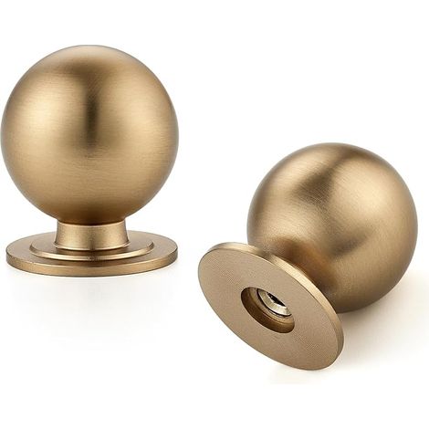 Lot de 12 boutons d'armoire ronds en bronze champagne, poignées de commode, quincaillerie d'armoire de cuisine, 2,4 cm de diamètre (1/5)