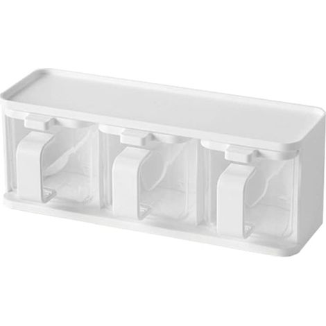 Boîte À Épices Transparente - Rangement Pour Condiments Et Assaisonnements - Cadre Empilable Avec Plateau Anti-Dérapant - 3 Pièces (1/5)