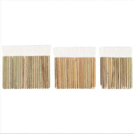 Brosse à poils de mouton 3 tailles, manche en bambou pour peinture céramique et poterie (1/5)