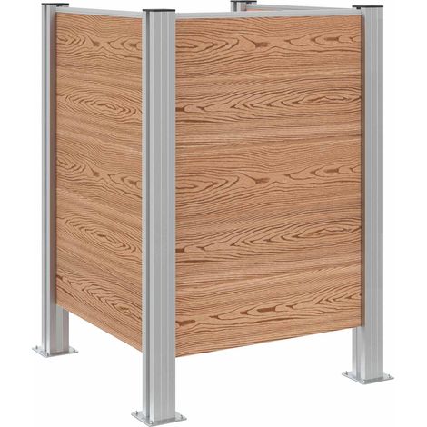 Mülltonnenzaun Braun 85 x 85 x 115 cm Aluminium und WPC vidaXL