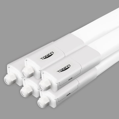 5 Stück Feuchtraumleuchte LED 115cm, 36W 4320LM LED Deckenleuchte Röhre, Verknüpfbar Werkstattlampe IP65 Wasserfest Leuchte, Feuchtraum Wannenleuchte für Keller Wand Garage, NeutralWeiß 4000K [Energi