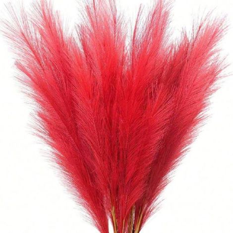 Anches artificielles rouges,fausse herbe en peluche de hauteur,grandes Branches - Rouge-20pcs