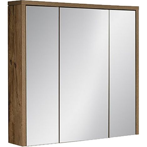 Möbelstück GABI 80 cm – 3 Türspiegel – Schiefer- und Holzfinish – Zum Aufhängen