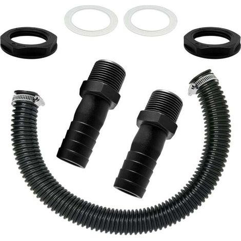 Raccordo di troppo pieno per sistema di raccolta dell'acqua piovana – tubo di collegamento da 50 cm – compatibile con serbatoi e barili