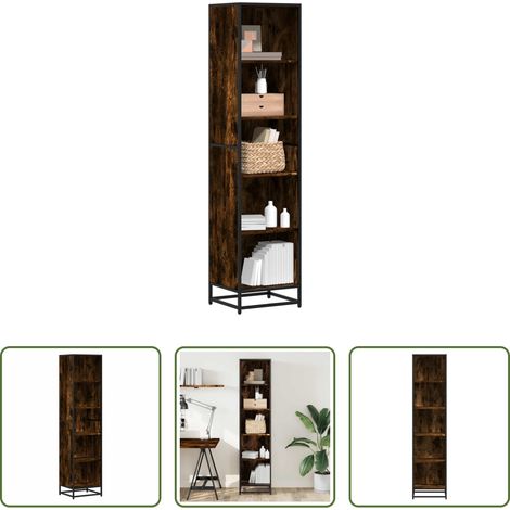 Bücherregal Metall -  Bücherregal Räuchereiche 40x35x170,5 cm Holzwerkstoff (1/5)