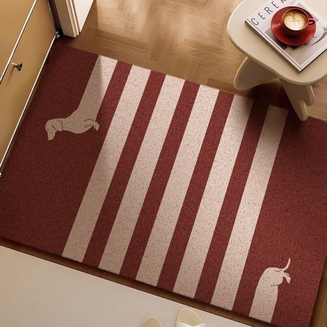LAN Boucle en soie pour teckel, 40 x 60 cm Tapis d'entrée à motifs de dessins animés, tapis bouclé résistant aux taches et à l'usure, adapté à un usage domestique dans les entrées, découpable et antid (1/4)