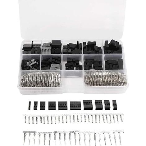 Kit Connecteurs Dupont 2.54mm Mâle Femelle à Sertir, Boîtier+Broches (1/5)