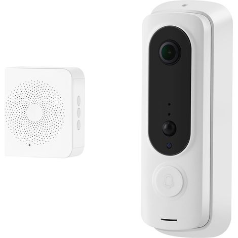 JSSEVN - Machine Devices Intelligente drahtlose Türklingelkamera, Drahtlose HD 720P Video-Türklingelkamera (H6, Weiß) (1/5)