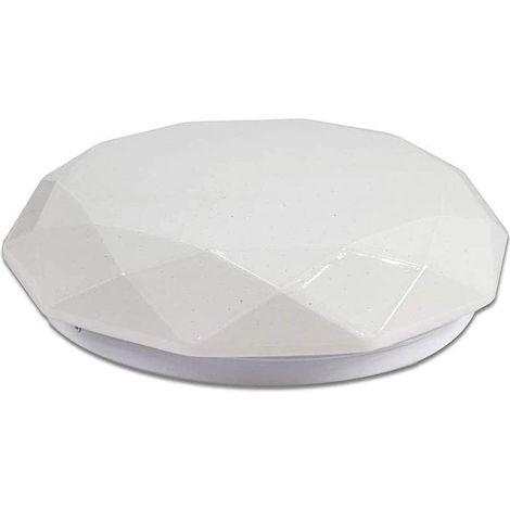 Plafoniera da soffitto moderna 24 watt bianca con scocca lavorata e punti trasparenti luce naturale 4000k (1/4)