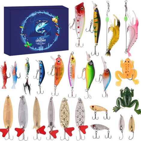 Calendrier de l'Avent de pêche 24 jours d'appâts de pêche Calendrier de l'Avent de Noël, le cadeau parfait pour les amateurs de pêche (1/3)