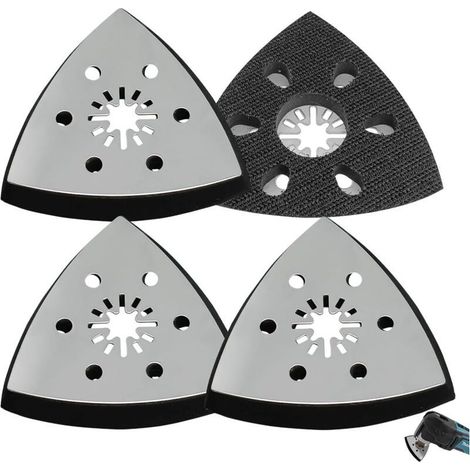 Plateau de ponçage triangulaire de rechange en 4 pièces, plateau de ponçage triangulaire de 93 mm, accessoire pour outil multifonction (1/5)