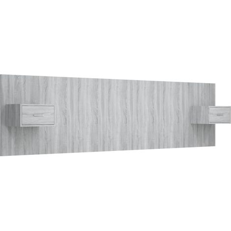 Maison Exclusive - Testiera Letto con Comodini in Legno Multistrato Grigio Sonoma