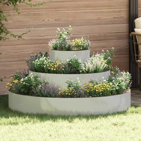 Cache-pot de jardin Argent 120 x 120 x 20 cm Acier galvanisé vidaXL (1/5)