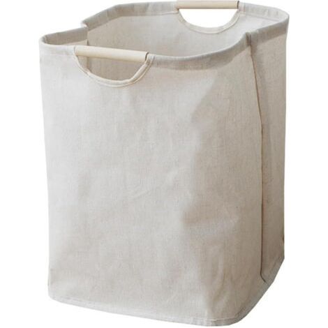 Panier à linge pliable, panier à linge avec poignée, panier à linge avec poignée, panier à linge avec poignée, panier à linge avec poignée, panier à linge mince pour vêtements et Jouets blanc (1/5)